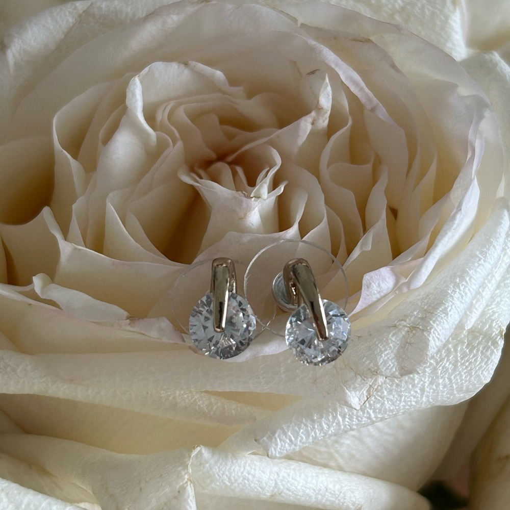 Givenchy Silver Crystal Earrings